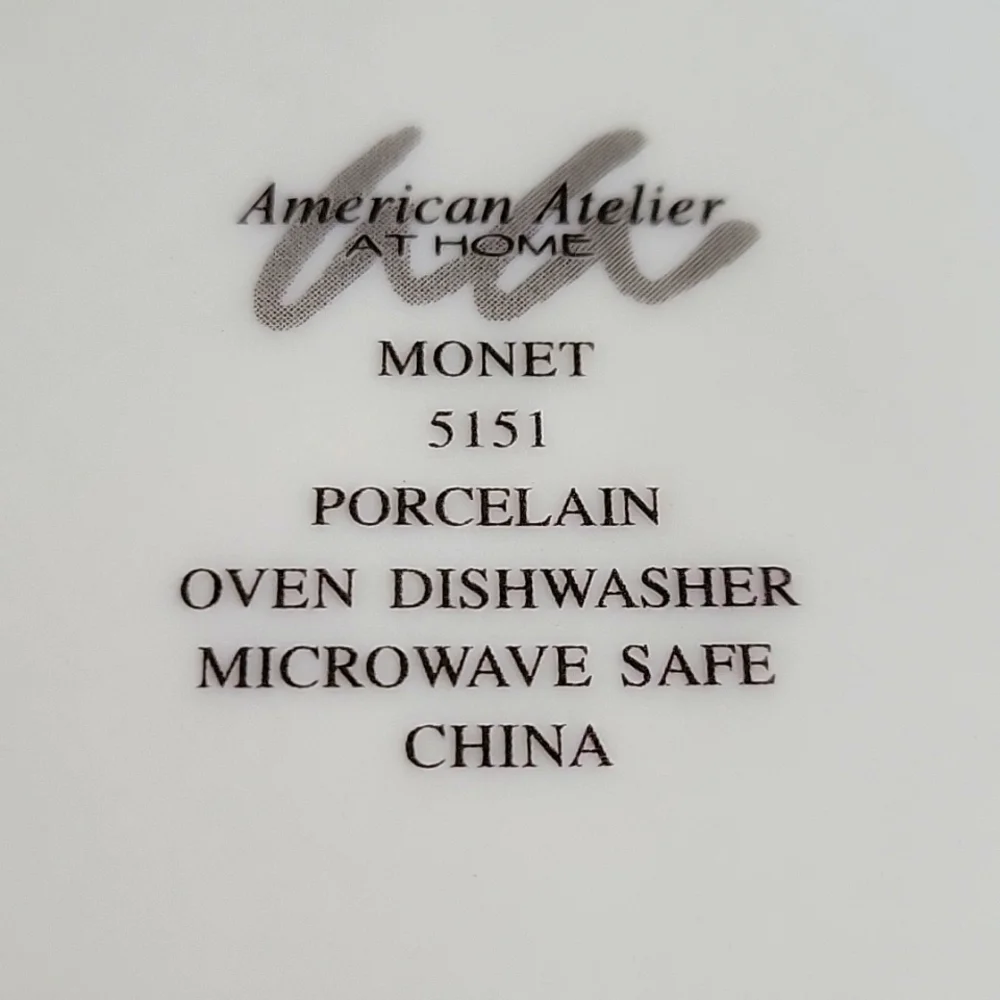 1 Vtg Dinner Plate American Atelier Monet #5151 Porcelain Blue Sky Clouds